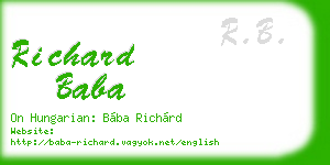 richard baba business card
